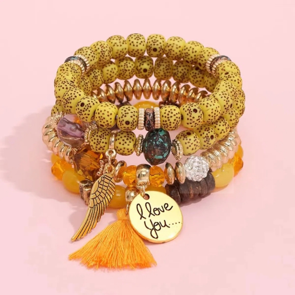 3-piece Set Stacking Vintage Boho Charm Bracelet